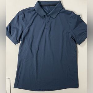 Lululemon Performance Polo Shirt Navy Blue Stretch Short Golf Casual Men Large